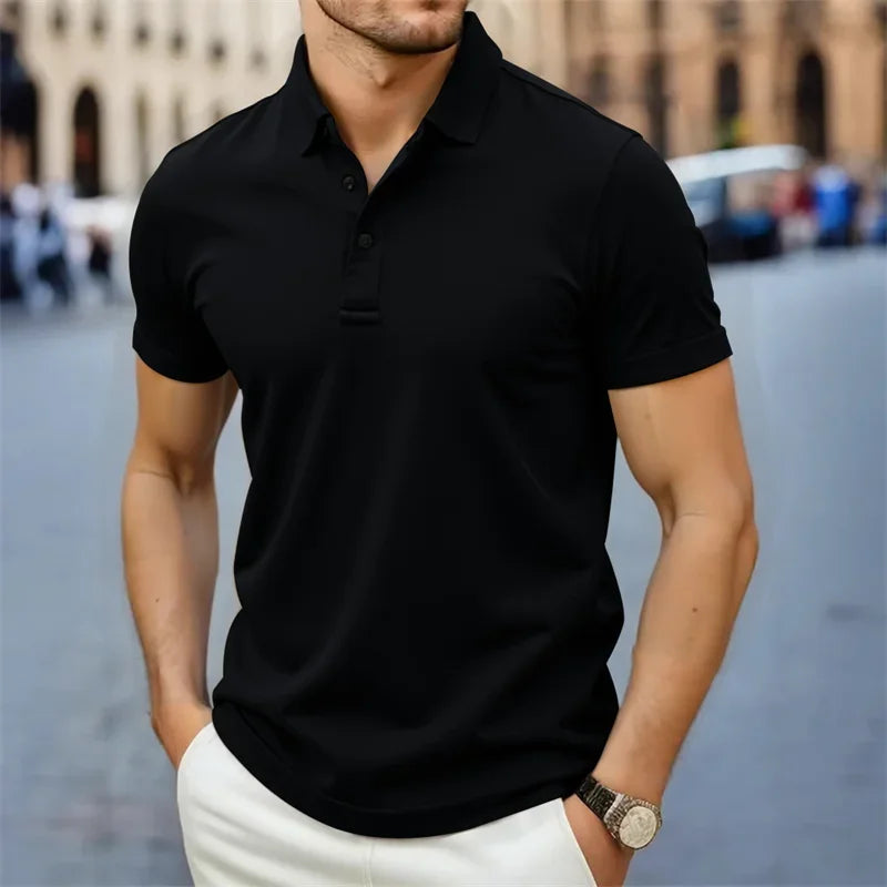 Alvise Smooth Cotton Polo, view 7 - Elena Harper