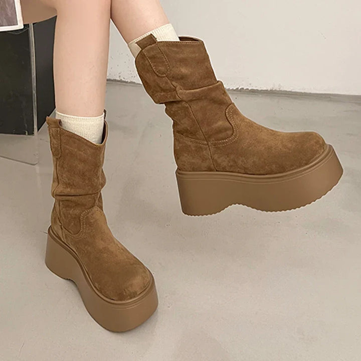 Jacaranda Soft Suede Ankle Boots, view 2 - Elena Harper