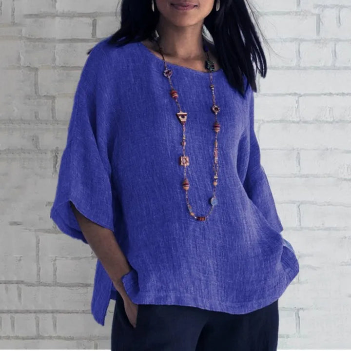 Mattea Cotton Summer Blouse, view 2 - Elena Harper