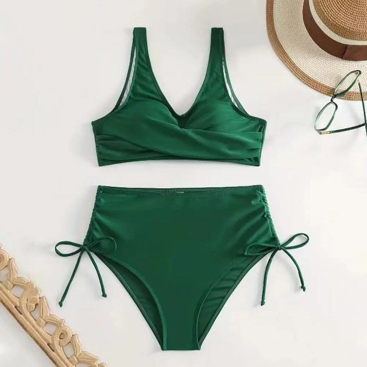 Women's V-Neck Shaping Bikini for Abdomen Control