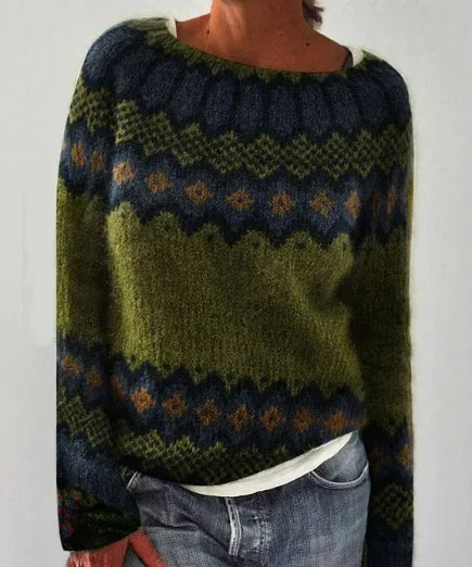 Clair Striped Sweater Autumn with Patterns Mavelle, view 10 - Elena Harper