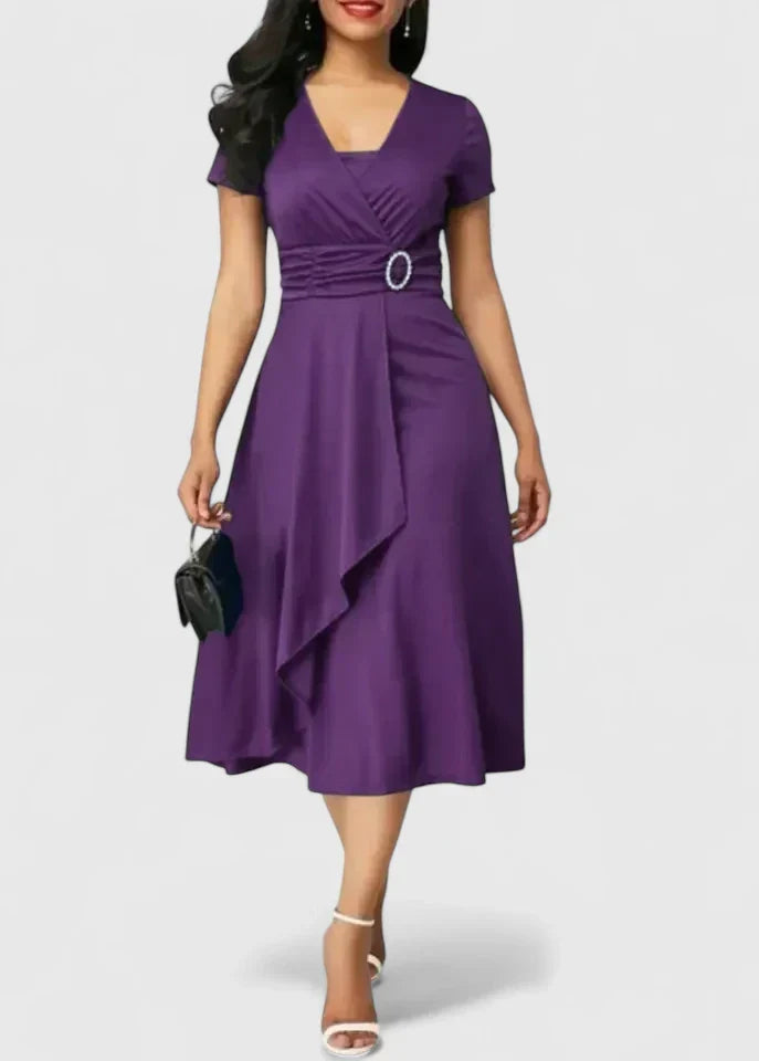 Zhyrelle Elegant Midi Dress - Elena Harper