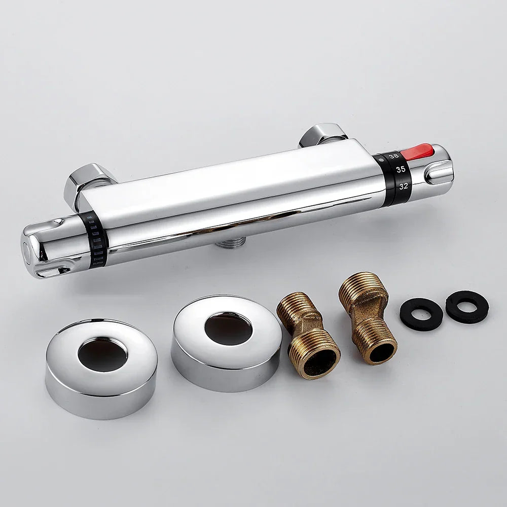 TempControl Chrome Thermostatic Shower Valve - Elena Harper
