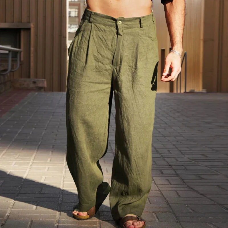 Dario Wide Leg Linen Pants - Elena Harper