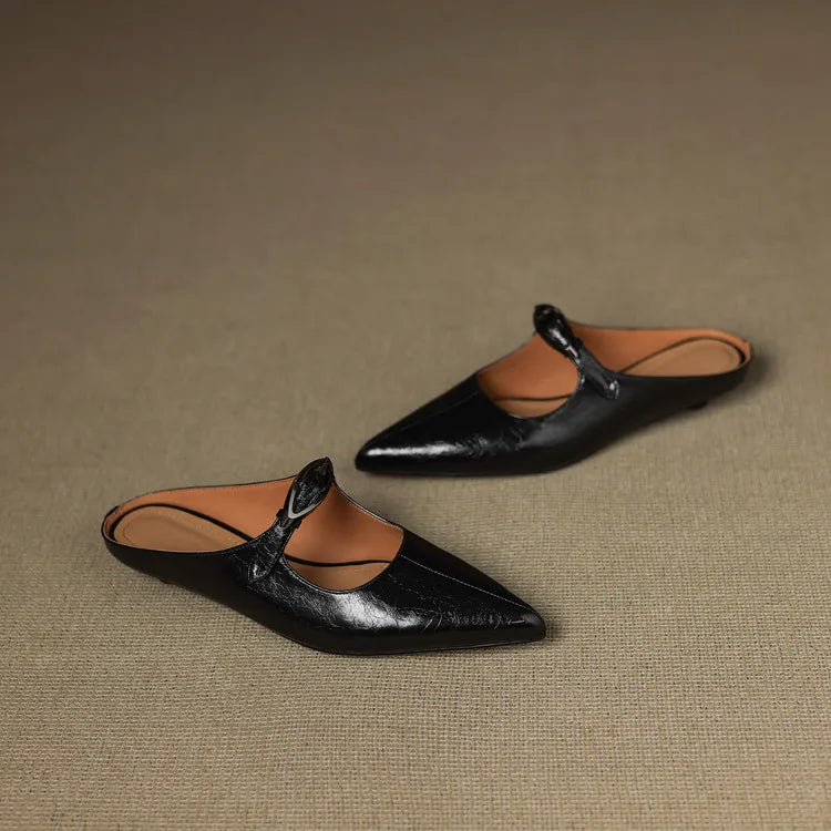 Clara – Natural Vegan Leather Mules