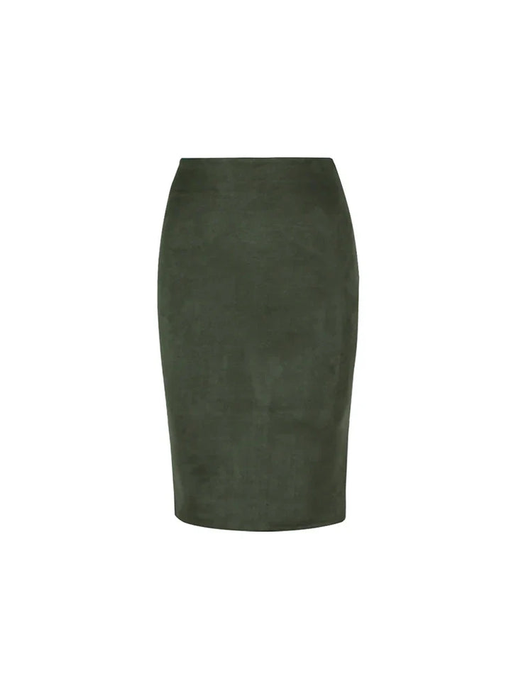 Montarello Women's Suede-Look High Waist Pencil Skirt