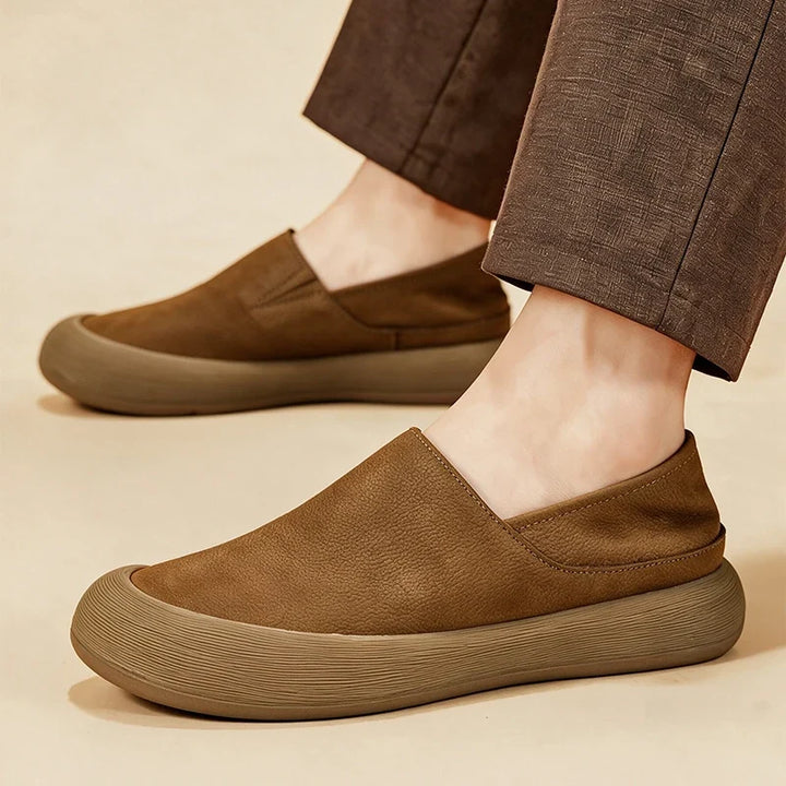 Alexius Soft Leather Pointed Loafers, view 4 - Elena Harper