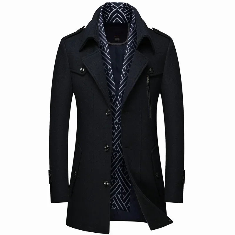 Winter Wool Coat for Men - Elena Harper