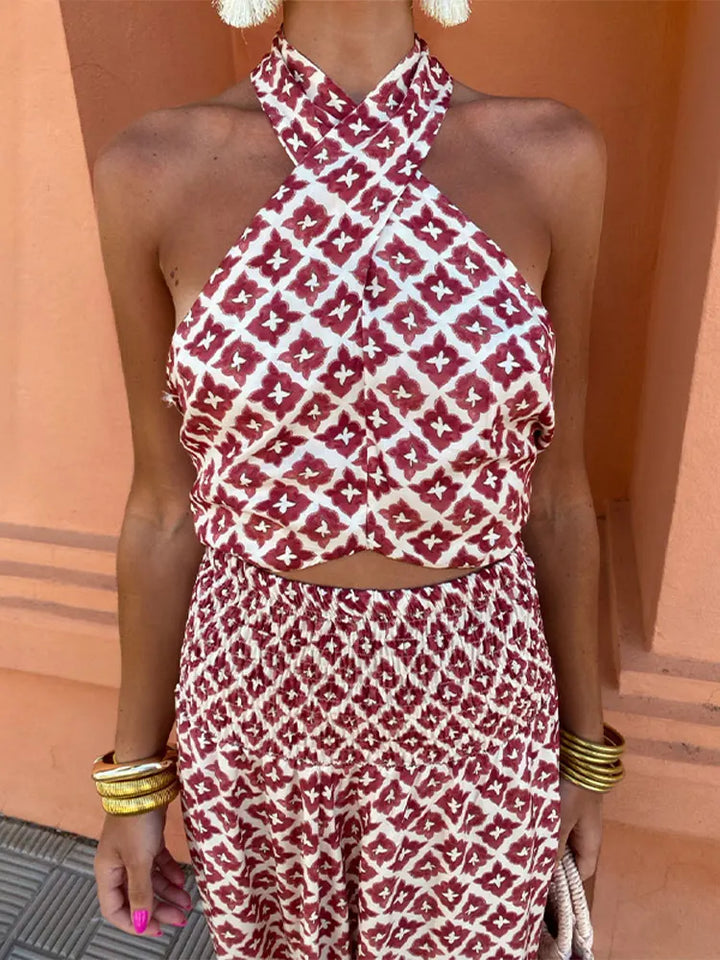 Mickay - Elegant, Ruched Midi Dress with Off-Shoulder Design