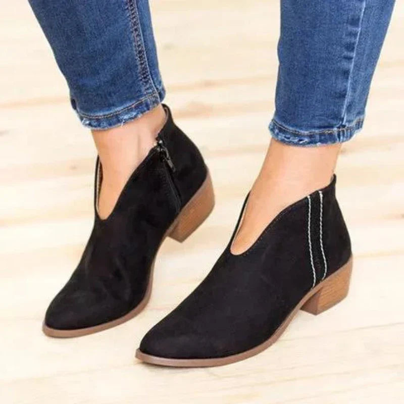 Clara Cut Out Ankle Boots with Breathable Panels for Women - Elena Harper