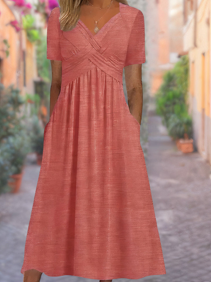 Aria Comfortable V-Neck Dress - Elena Harper