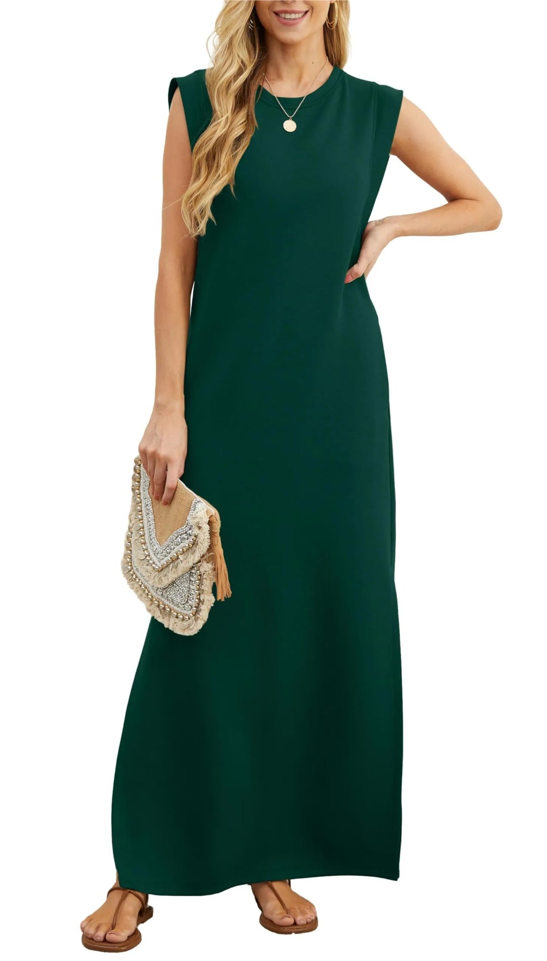 Laken Relaxed Fit Split Maxi Dress - Elena Harper