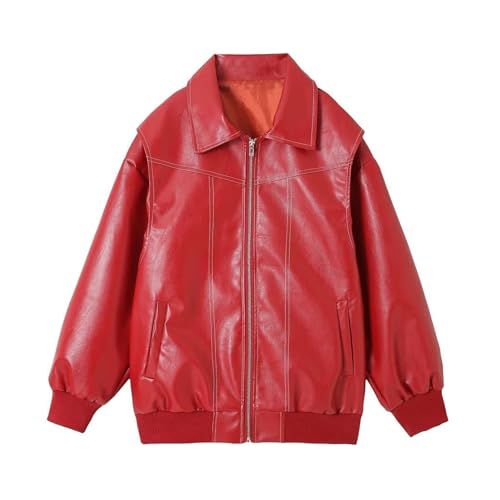 Women's Oversized Faux Leather Biker Style Jacket