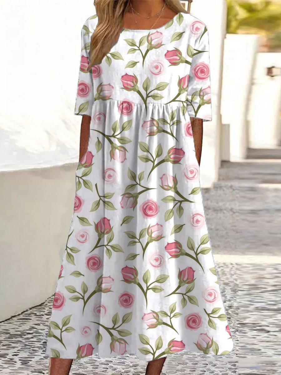 Wendy™ | Embroidered Relaxed Midi Dress