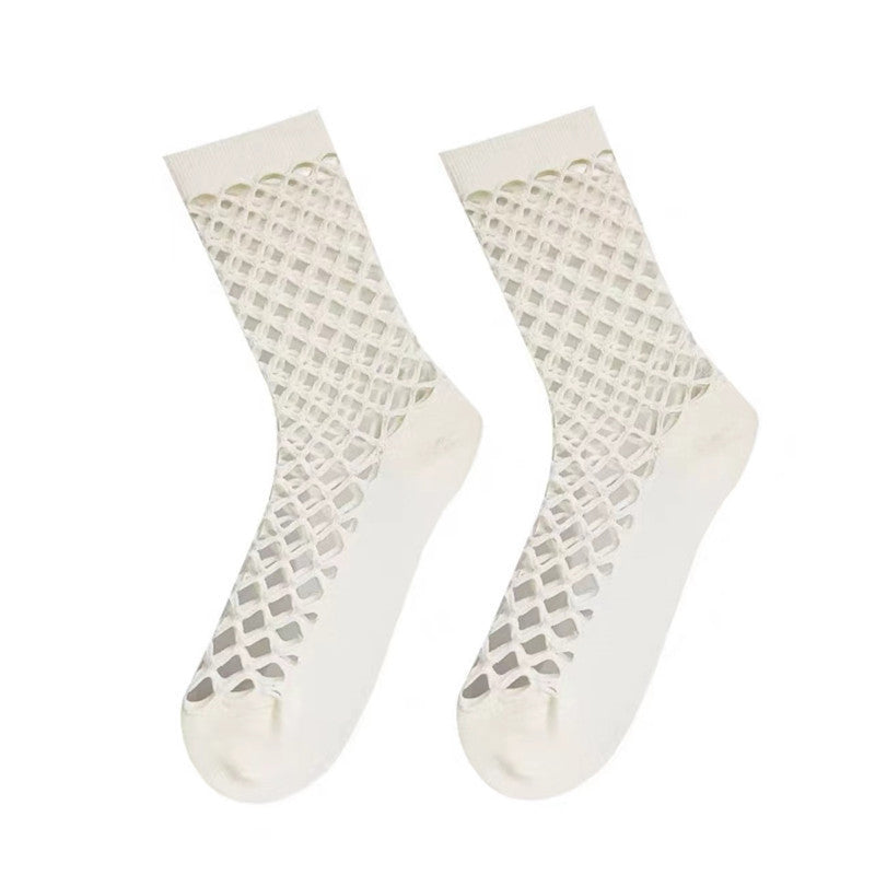 Solid Openwork Socks