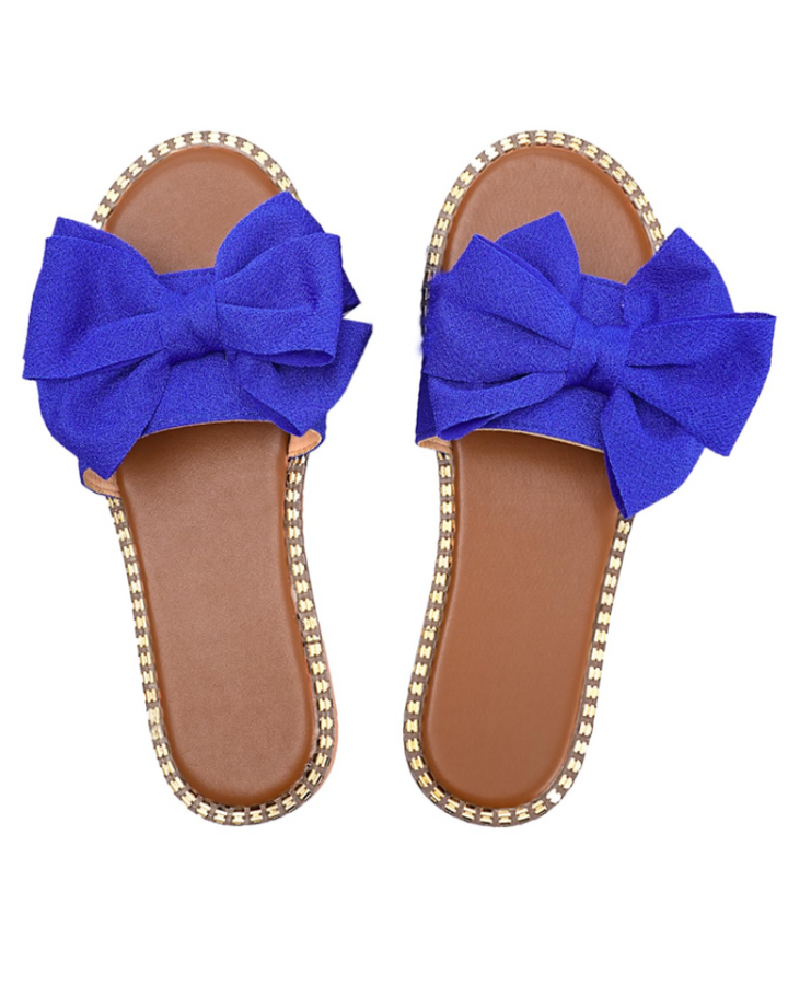 Bow Flat Slide Sandals