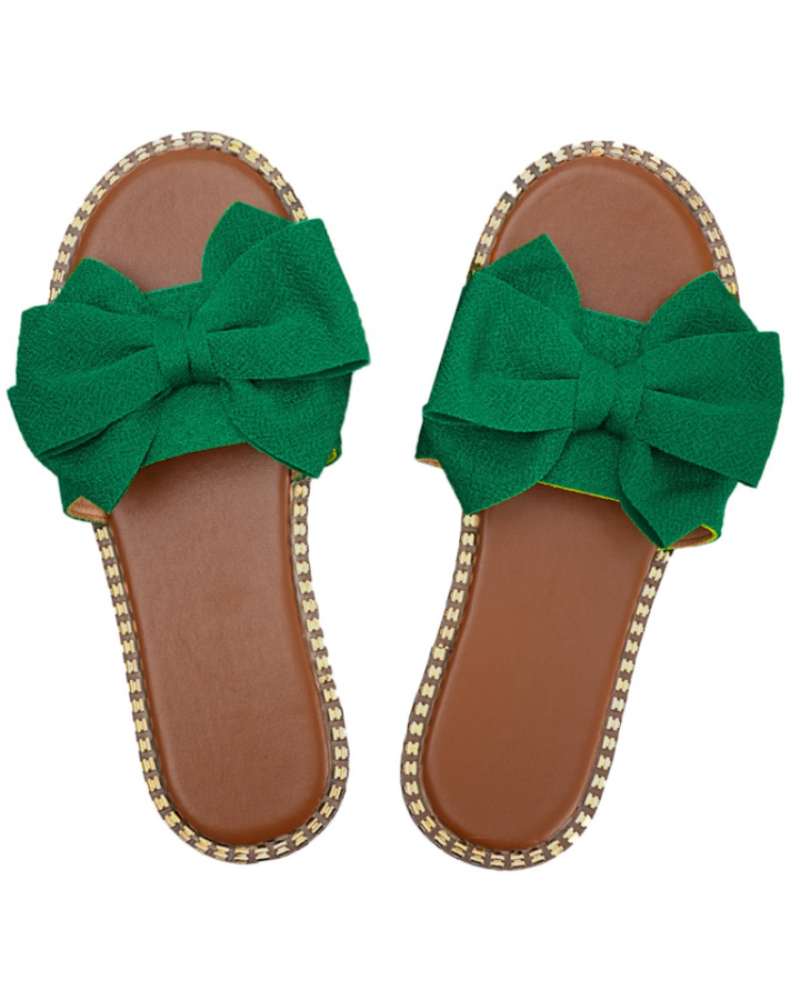 Bow Flat Slide Sandals
