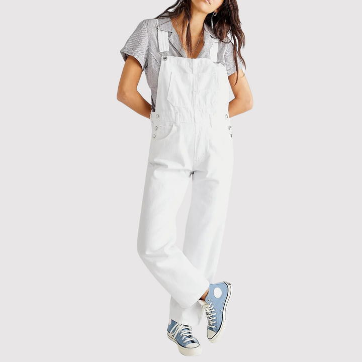 Elegant Women's Denim Jumpsuit – Casual Overalls with Adjustable Straps