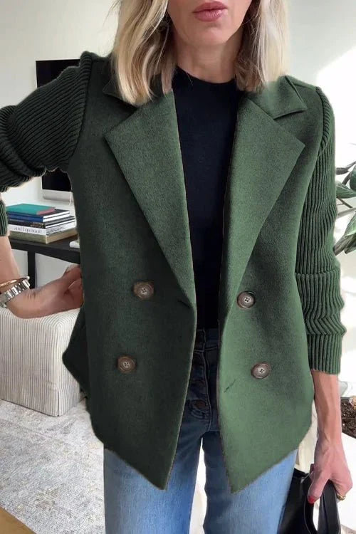 Amora™ | Elegant knit-sleeve blazer