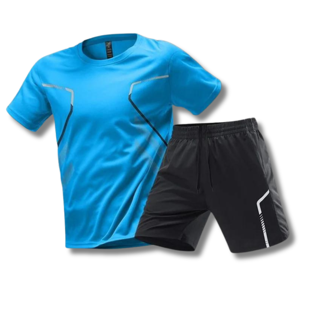 Men's Breathable Sports Set Quick Dry T-Shirt and Shorts, view 4 - Elena Harper