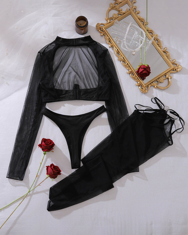 Alessandra™ | Romantic Mesh Crop Top Set with Bottoms