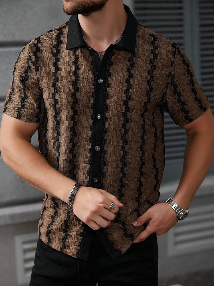 Men's Slim Fit Shirt – Short Sleeves, Suitable for Casual and Daily Use