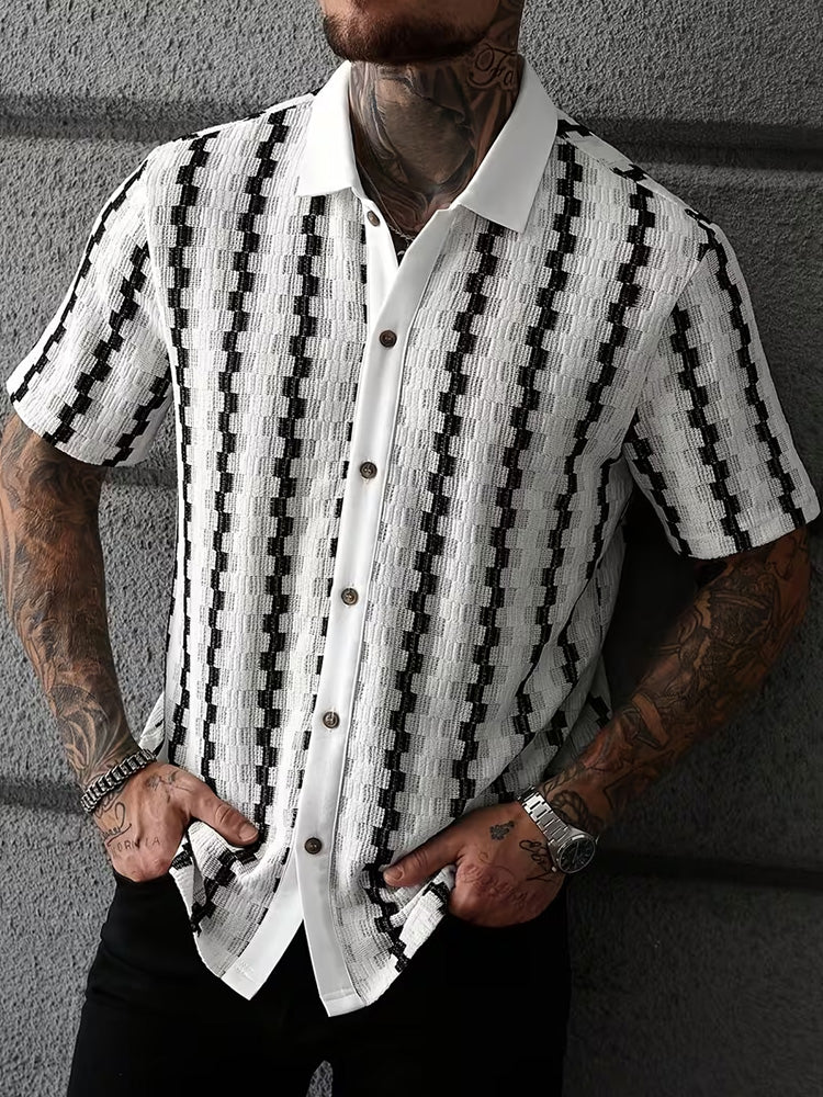 Men's Slim Fit Shirt – Short Sleeves, Suitable for Casual and Daily Use