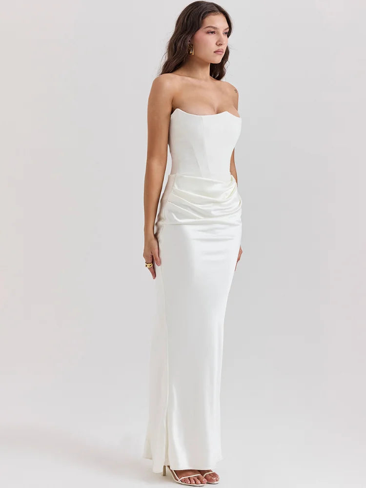Aurelia Dress White, view 3 - Elena Harper