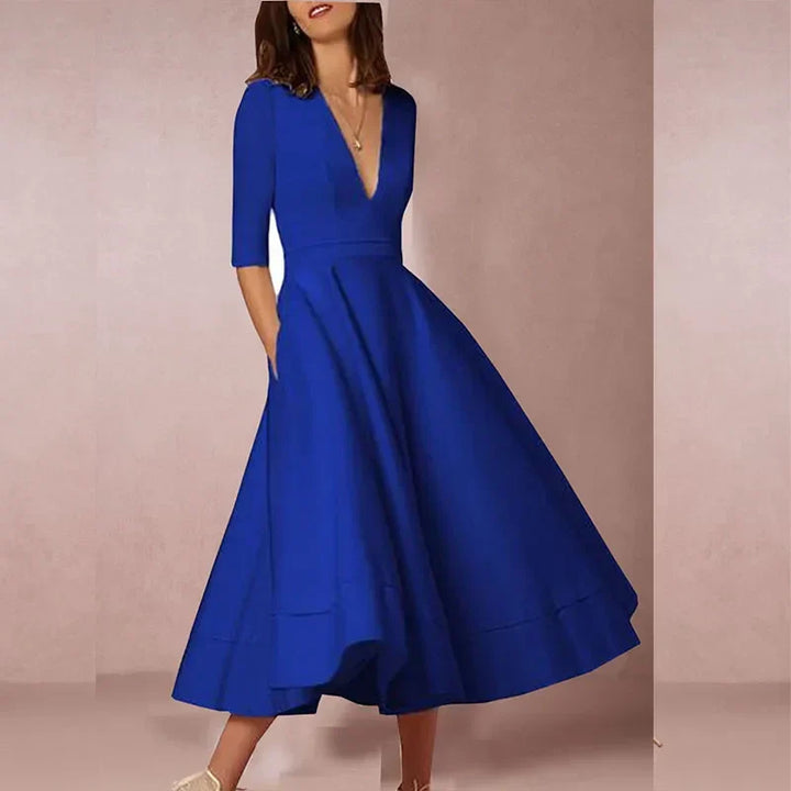 Vintage Women's A-Line Dress from the 60s with Flared Skirt Elegant and Feminine, view 8 - Elena Harper
