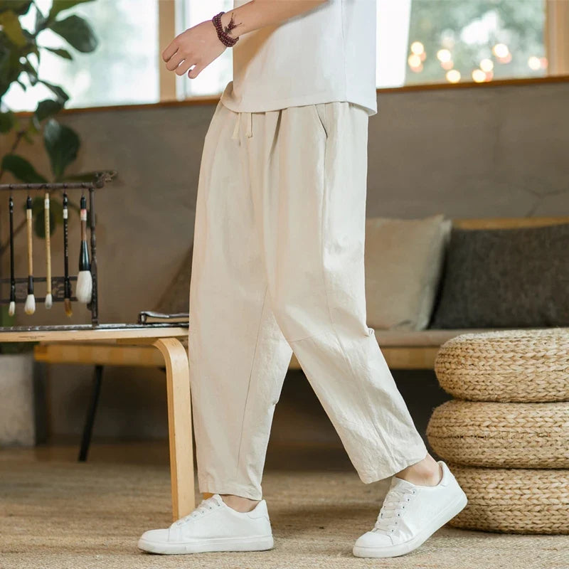Alphonsus Casual Linen Pants, view 3 - Elena Harper
