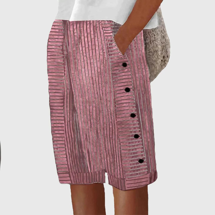 Isla Modern Pants with Buttons, view 3 - Elena Harper