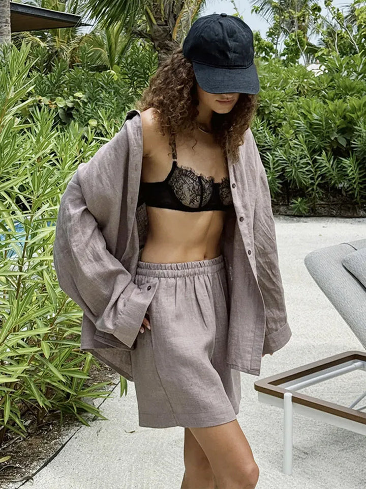 Amidala Linen Breezy Set, view 4 - Elena Harper
