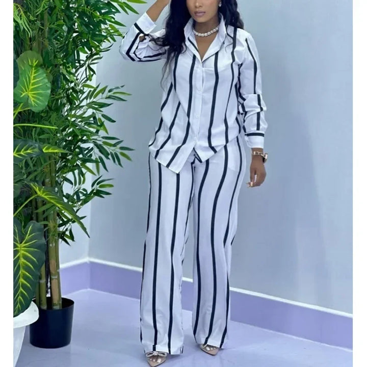 Elettra Elegant Striped Set - Elena Harper