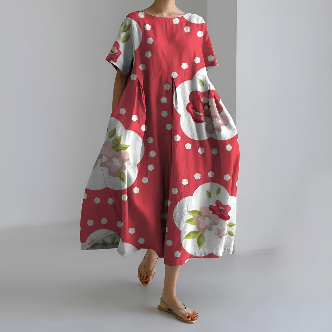 Meeri Artistic maxi dress with vintage floral pattern and effortless elegance - Elena Harper