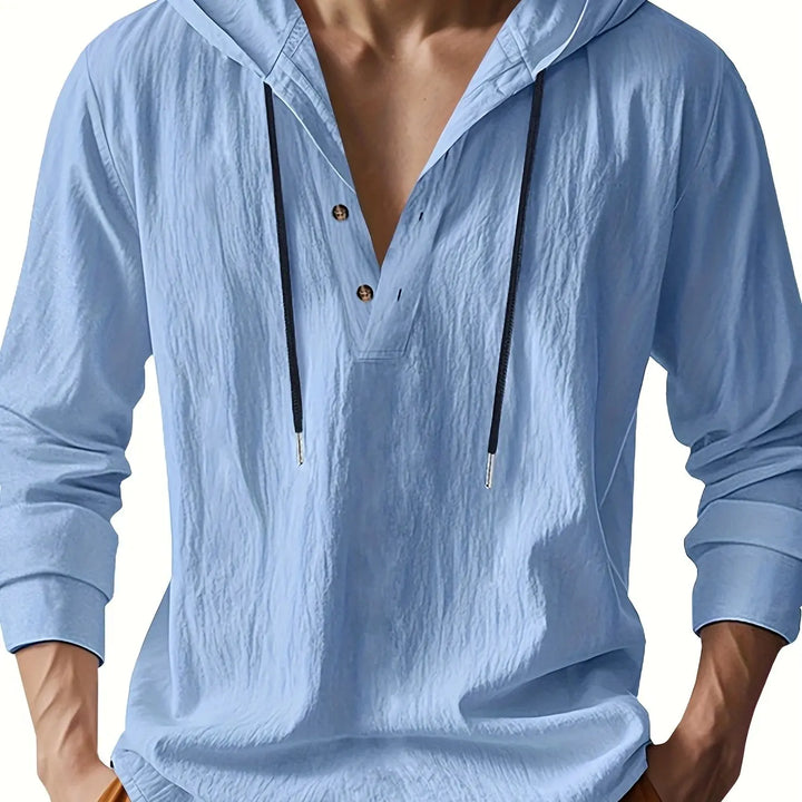 Luxury Linen Hooded Shirt - Elena Harper