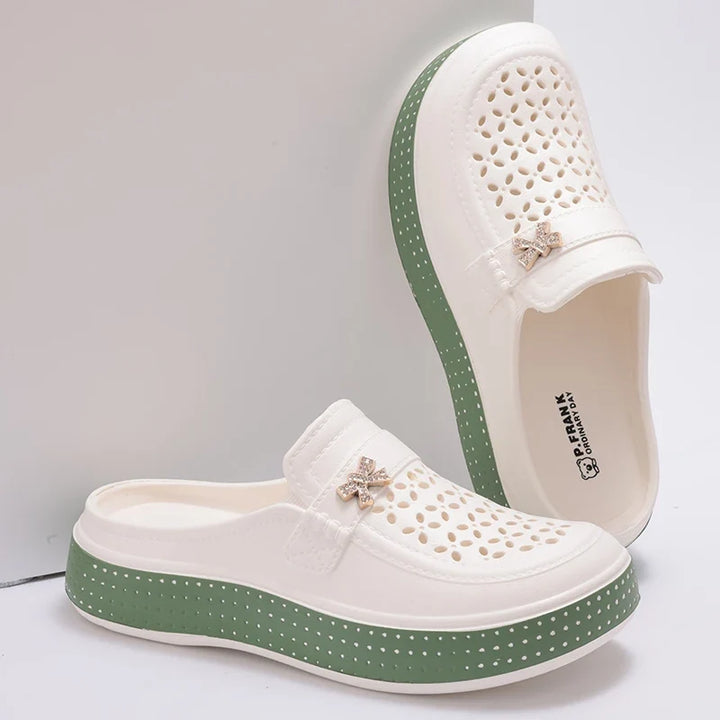 Gaia Soft Perforated Sandals, view 6 - Elena Harper