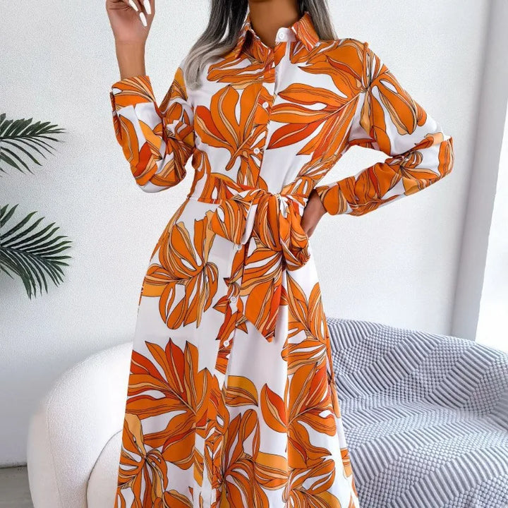 Sienna Floral Button Midi Dress - Elena Harper