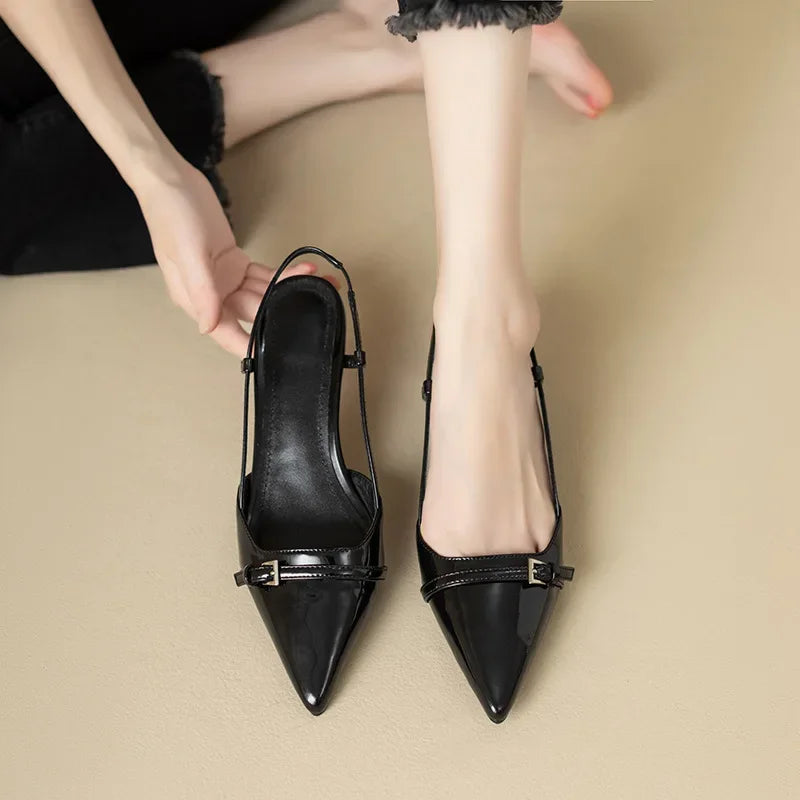 MIRELLA Classic Mid-Heel Sandals, view 4 - Elena Harper