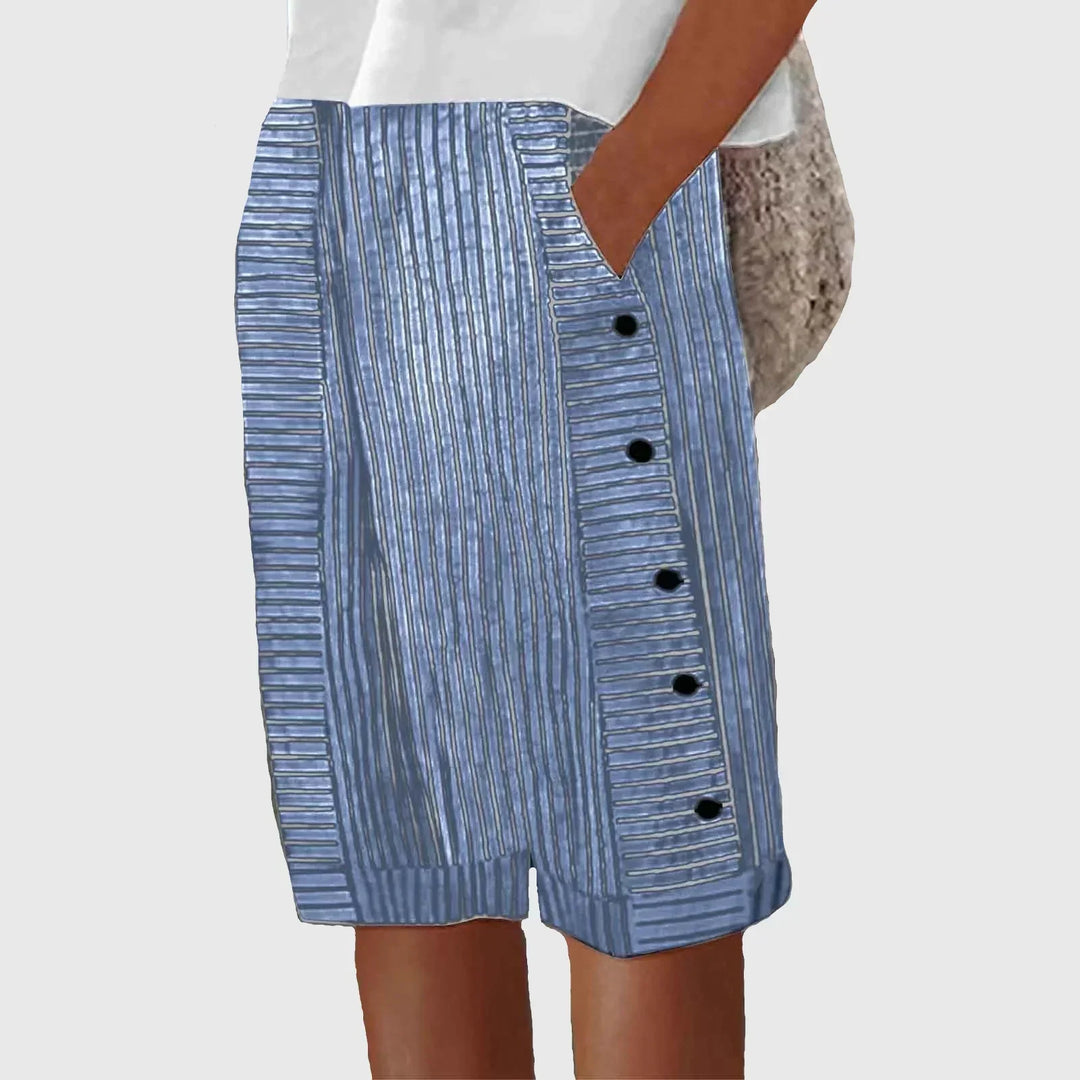 Isla Modern Pants with Buttons, view 2 - Elena Harper
