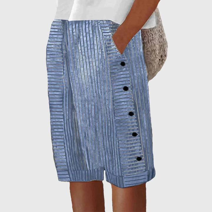 Isla Modern Pants with Buttons, view 2 - Elena Harper