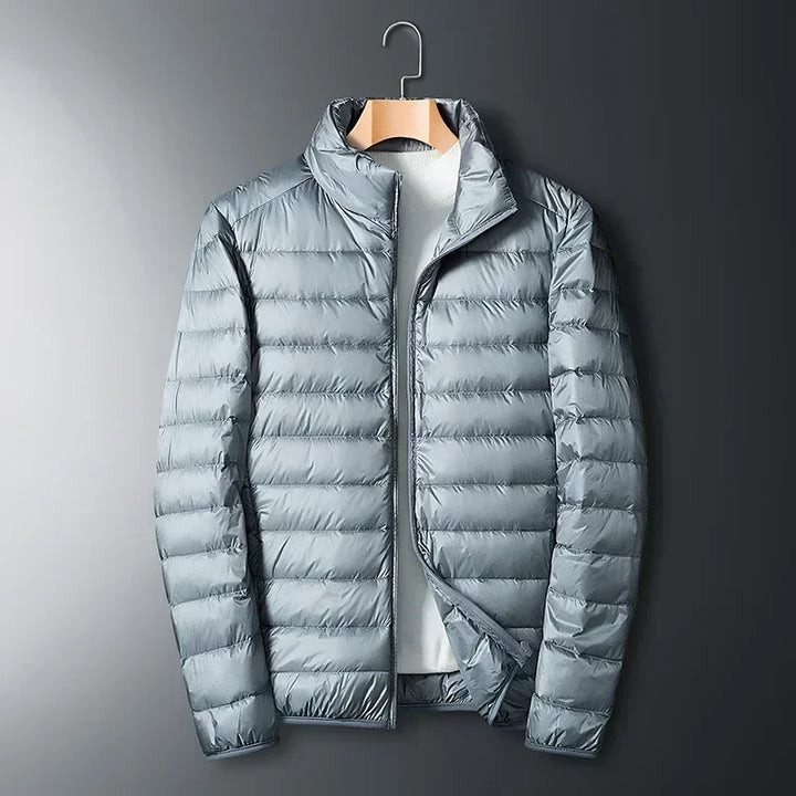Men's Lightweight Puffer Jacket with Compact Storage Bag