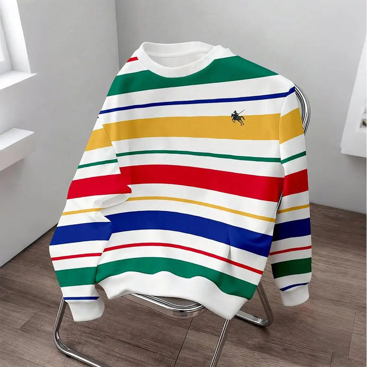 Massimo Soft Striped Sweater, view 4 - Elena Harper