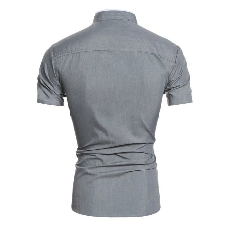 ELENA HARPER™  |  SHORT SLEEVE HIGH COLLAR SHIRT FOR MEN