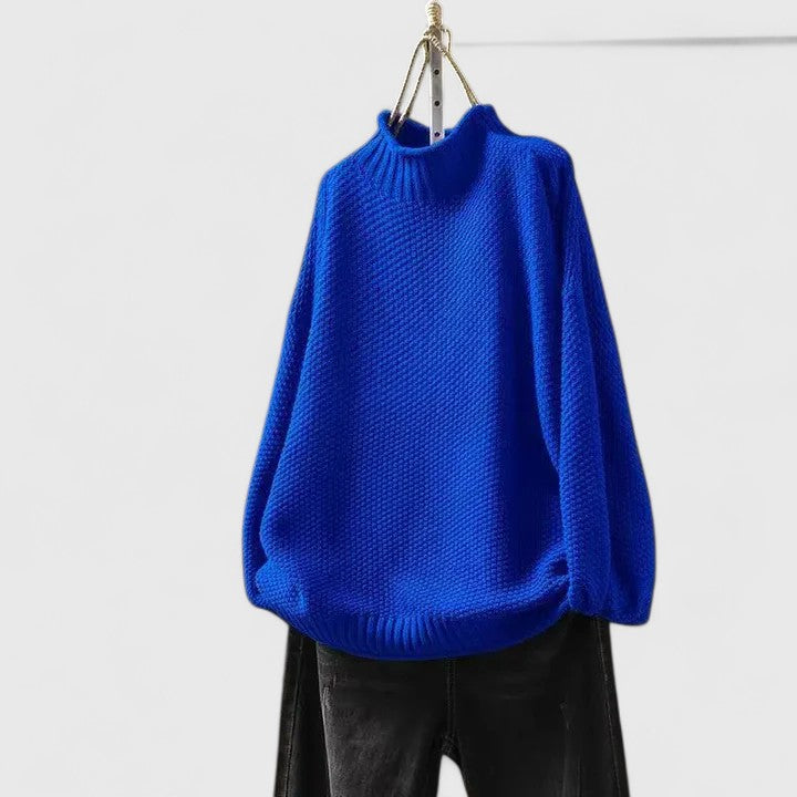 Women's Textured Mock Neck Jumper - Cozy & Stylish