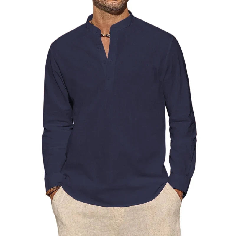 ELENA HARPER™  |  COTTON HENLEY SHIRT FOR MEN