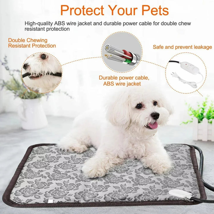 PawTherm Heating Mat for Pets | Temperature Control & Timer | Waterproof & Safe | For Dogs & Cats