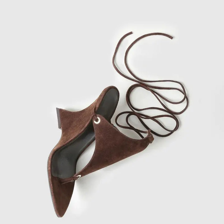 Salvina Soft Suede Sandals, view 2 - Elena Harper