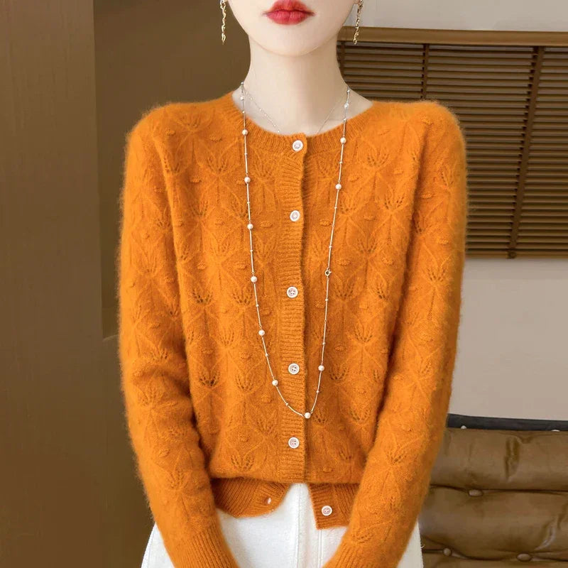 Aurora Cozy Knit Cardigan, view 2 - Elena Harper