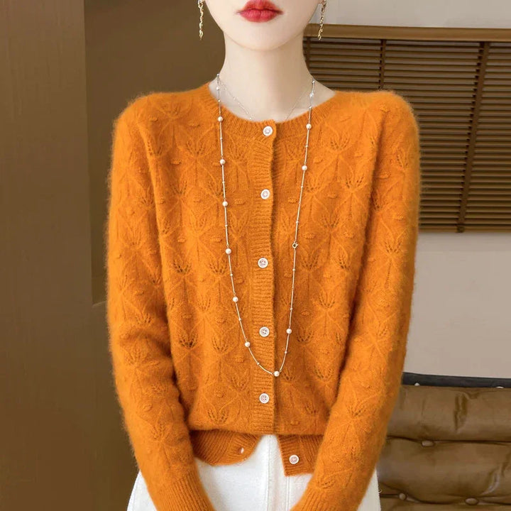 Aurora Cozy Knit Cardigan, view 2 - Elena Harper