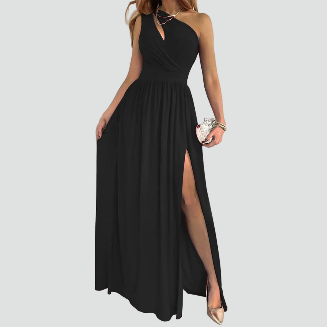 Asymmetrical Evening Dress for Women with Slit - Elegant and Glamorous